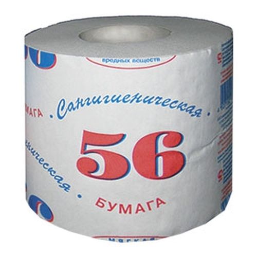 Бумага туалетная Сангигиеническая 56 м, 1 слой, серая, вторичное волокно, 48 рулонов от производителя в Кирове