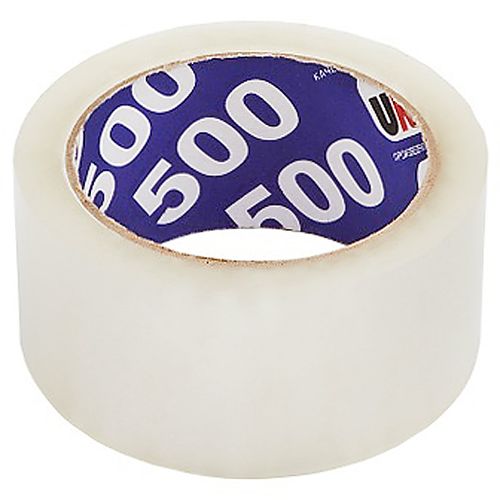 Упаковочный скотч UNIBOB 500, 48 мм × 66 м, 43 мкм, прозрачный от производителя в Кирове