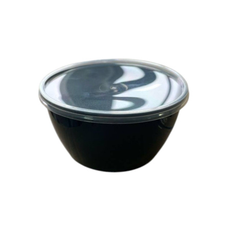 контейнер  360мл "Плошка" с прозрач. крышкой ЧЕРНЫЙ  d=112/216 *