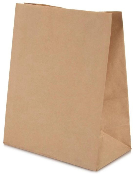 пакет бумажный с прям. дном 35,8х15,2х9,4 крафт *