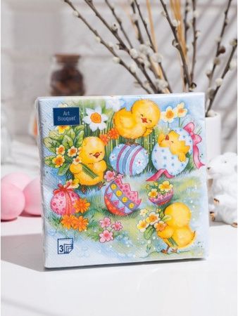 салфетки 3-сл 33х33 БУКЕТ Пасхальные игры/20