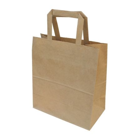 сумка бум. крафт 32х28х15 с плоск. ручками