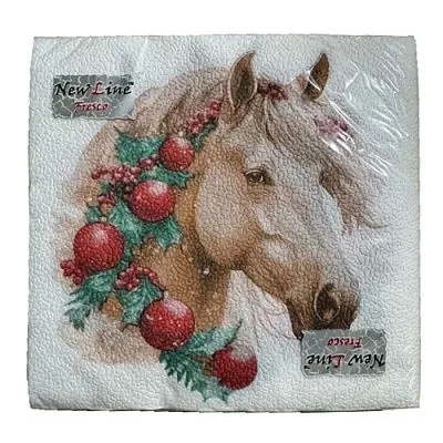 НГ салфетки 2-сл 33х33 Огненная лошадь/20