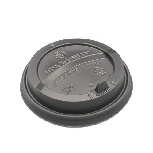 крышка д/стакана 250мл d=80мм черная с питейником ПП УЮ