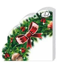 НГ салфетки круглые 3-сл d-32 Rondo Новогодний венок-2 /12