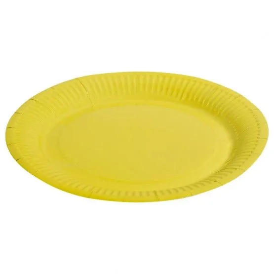 тарелка d=180 бумажная желтая *