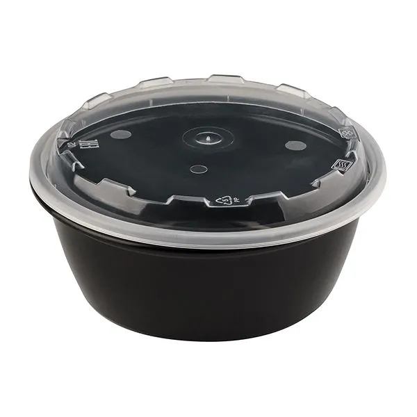 контейнер черный кругл. с прозр. крышкой 950мл ПП